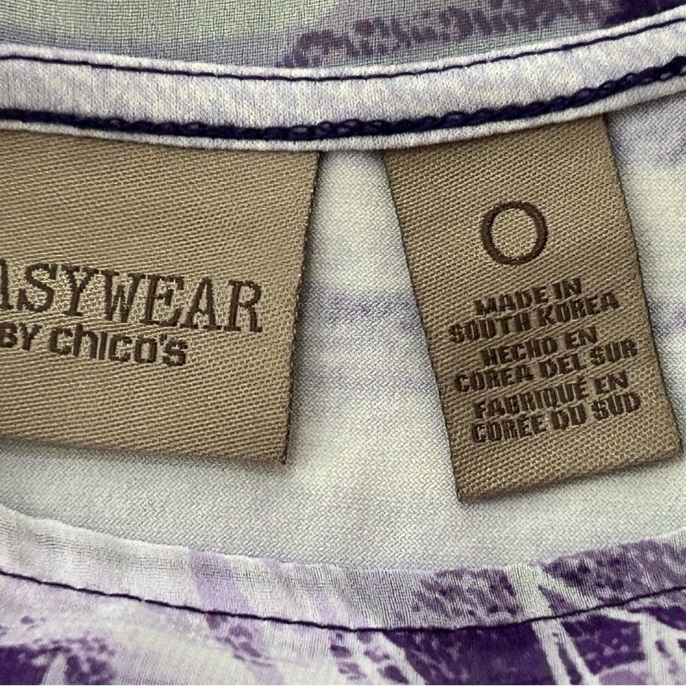⭐️Chico's Easywear Size 0 Kimono Style Top and Tank Purple - Picture 6 of 6